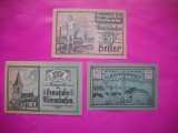 HOPCT BANCNOTA NOTGELD NR 80 KLEINMUNCHEN - SET 3 BUC -10,20 SI 50 HELLER 1920 -AUSTRIA-UNC
