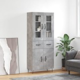 Dulap &icirc;nalt, gri beton, 69,5x34x180, lemn compozit