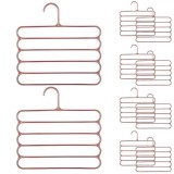 Set 10 Umerase Mercaton din Plastic, cu 5 Pozitii, Pentru Pantaloni, Fuste sau Cravate, 31 x 31 cm, Maro