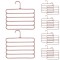 Set 20 Umerase Mercaton din Plastic, cu 5 Pozitii, Pentru Pantaloni, Fuste sau Cravate, 31 x 31 cm, Maro