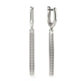 Cercei Argint 925 Atcom, Model 56, Cristale, Diametru 1mm, Sistem Lobster, Cadou Premium Femei
