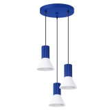 Lampă Suspendată Estria 3P Alb/Ultramarin