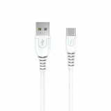 Cablu cu conectori USB-A tata la USB-C tata, 6A, lungime 100cm, Kabel M58 , incarcare, transfer date, alb