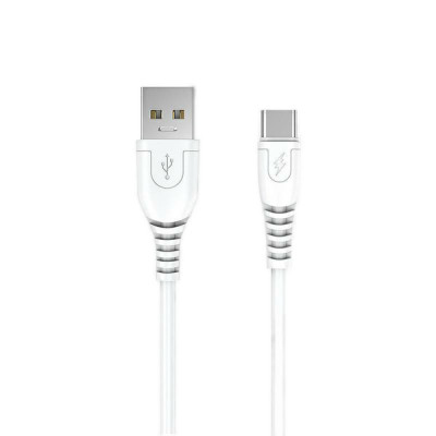 Cablu cu conectori USB-A tata la USB-C tata, 6A, lungime 100cm, Kabel M58 , incarcare, transfer date, alb foto