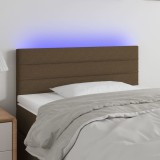 vidaXL Tăblie de pat cu LED, maro &icirc;nchis, 90x5x78/88 cm, textil
