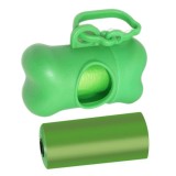 Set 2 role x 15 saci menajeri pentru fecale si dispenser cu agatatoare, pentru caini si pisici, Verde inchis, Ropet