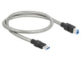 Cablu USB A la USB B 0,5m Argintiu 5Gbps 24AWG/28AWG DELOCK 86777