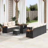 Cumpara ieftin Set de canapele pentru gradina 13 buc. 9-Locuri Negru si Crem