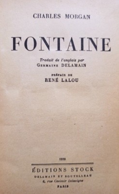 Charles Morgan - Fontaine (Editia: 1938) foto