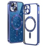 Husa premium iPhone 13 Techsuit Luxury Glitter MagSafe, albastru