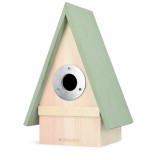 Casuta pentru pasari Navaris, acoperis in doua ape, 23.5x15x12 cm, maro, lemn, 52424.01