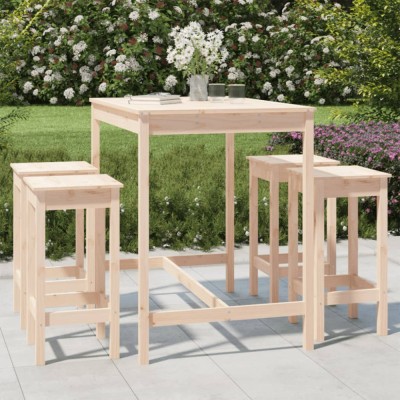 Gossi set mobilier de bar pentru gradina, 5 piese, lemn masiv de pin foto