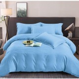 Lenjerie de pat Damasc 6 piese, Bumbac 100%, bleu &ndash; Eleganță și Confort