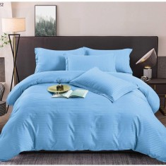 Lenjerie de pat Damasc 6 piese, Bumbac 100%, bleu &ndash; Eleganță și Confort