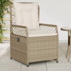 vidaXL Scaune de grădină rabatabile, 2 buc., bej, poliratan 368665