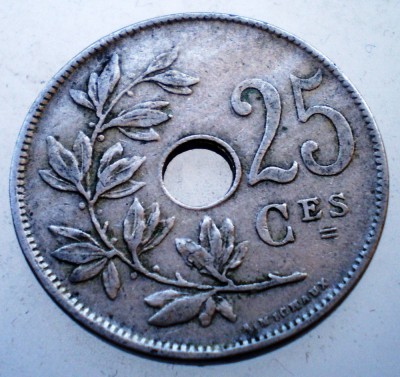7.537 BELGIA 25 CENTIMES 1923 BELGIQUE foto