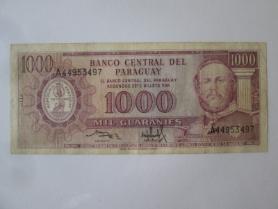 Paraguay 1000 Guaranies 1982 Pick 2007 foto