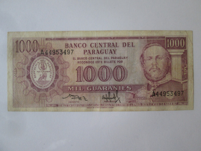 Paraguay 1000 Guaranies 1982 Pick 2007
