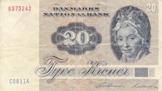 DANEMARCA 20 kroner 1972 VF!!!