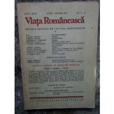 Revista Viata Romaneasca Nr.: 7-8 IULIE-AUGUST 1978 ANUL XXXI