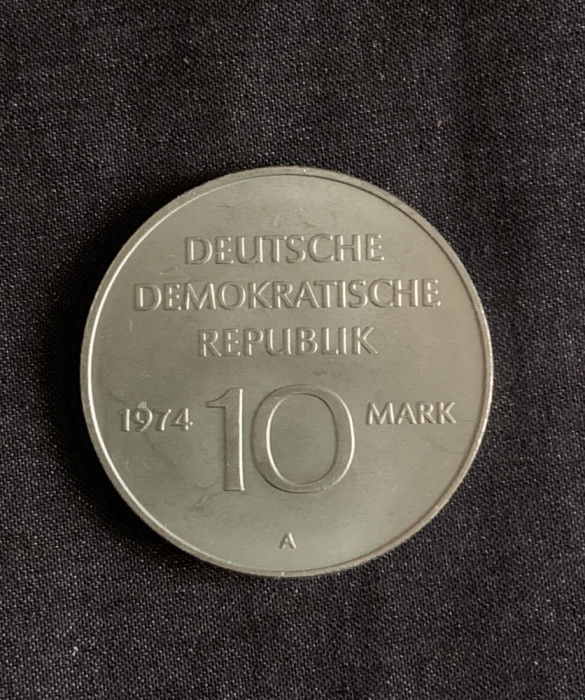 Moneda 10 mărci Germania DDR 1974