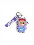 Geanta Mini cu Breloc din Silicon EMC ONSHOP&reg;, model animat de tipul "La Bubu", 10 cm, Mov
