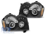Set de faruri de tuning cu ochi de &icirc;nger halogeni, potrivit pentru Chrysler JEEP GRAND CHEROKEE 2005-2008, stanga si dreapta Performance AutoTuning