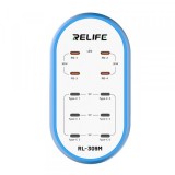Incarcator Statie Relife RL-309M, 72W, 10 x USB-C, Albastru