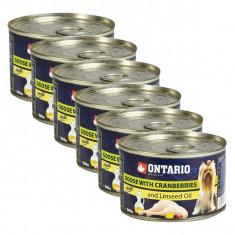 Conservă ONTARIO Gâscă cu afine și ulei din semințe de in, 6x 200g
