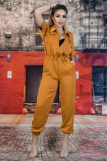 L877-991 Salopeta lunga casual din material creponat