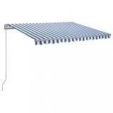 Copertina retractabila manual cu LED albastru si alb 300x250 cm