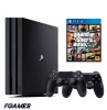 Consola Sony Playstation 4 Pro Ps4 1tb + Doua Controllere + Gta 5 PlayStation 4, Second-Hand