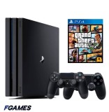 Consola Sony Playstation 4 Pro Ps4 1tb + Doua Controllere + Gta 5 PlayStation 4, Second-Hand