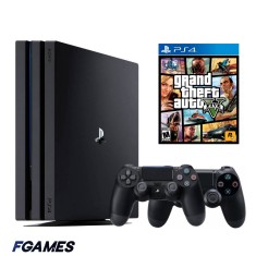 Consola Sony Playstation 4 Pro Ps4 1tb + Doua Controllere + Gta 5 PlayStation 4, Second-Hand