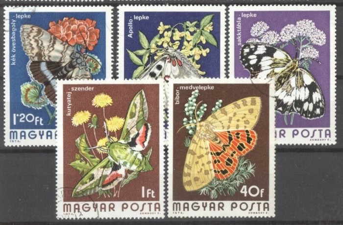 Hungary 1974 Butterflies, used AT.090
