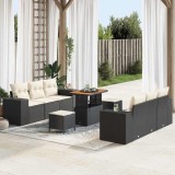 vidaXL Set de canapele pentru grădină 9 pcs Negru Rattan poli 3361960