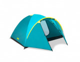 Cort camping, 4 persoane, OMC, poliester, (210 + 100) x 240 x 130 cm