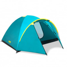 Cort camping, 4 persoane, OMC, poliester, (210 + 100) x 240 x 130 cm