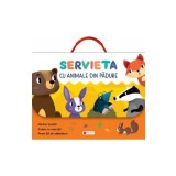 Servieta cu animale din padure. Invatam si ne distram!