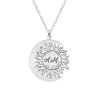 Colier argint 925 personalizat Soare Luna, bijuterie unicat, cadou special nume initiala data