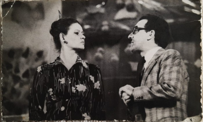 1982 Foto originală Lucia Boga și Mișu Fotino, text verso / teatru, film, actori