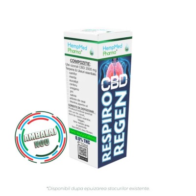 Ulei de Canepa Ozonat CBD 2000mg, Respiro Regen, HempMedPharma, 10ml foto