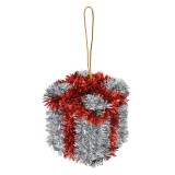 Cumpara ieftin Ornament brad Craciun beteala argintie rosie 6x6x6 cm