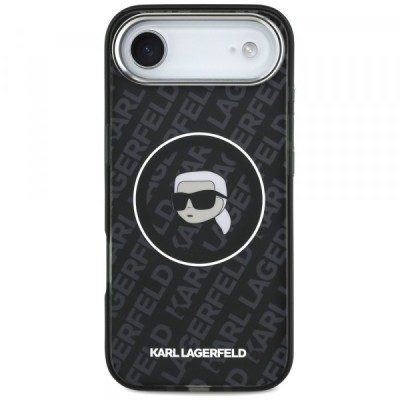 Husa MagSafe pentru Apple iPhone 17 Air, Karl Lagerfeld, IML Karl`s Head, Neagra foto