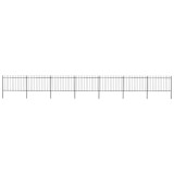 vidaXL Gard de grădină cu v&acirc;rf tip suliță din oțel 1248x120 cm, negru 277626