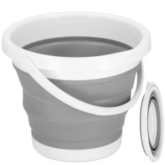 Lighean pliabil, rotund, din plastic si silicon, 25x19cm, 5litri, gri Household NewTrend