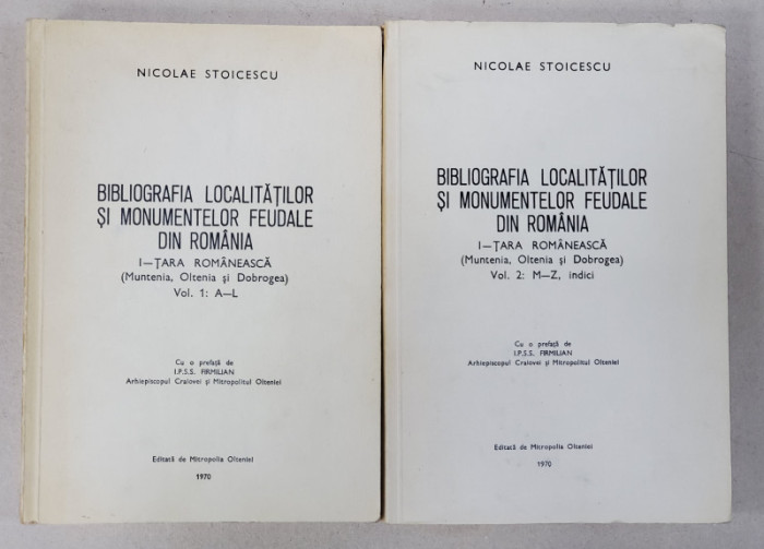 Bibliografia localitatilor si monumentelor feudale din Romania, I Tara Romaneasca vol. 1-2, 1970