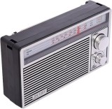 Cumpara ieftin Radio portabil cu acumulator, AM/FM/SW3, Player muzical USB/SD, baterie re&icirc;ncărcabilă, design portabil, argintiu