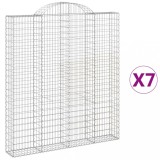 Cumpara ieftin Cosuri gabion arcuite,7 buc., 200x30x220/240cm, fier galvanizat