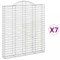 Cosuri gabion arcuite,7 buc., 200x30x220/240cm, fier galvanizat